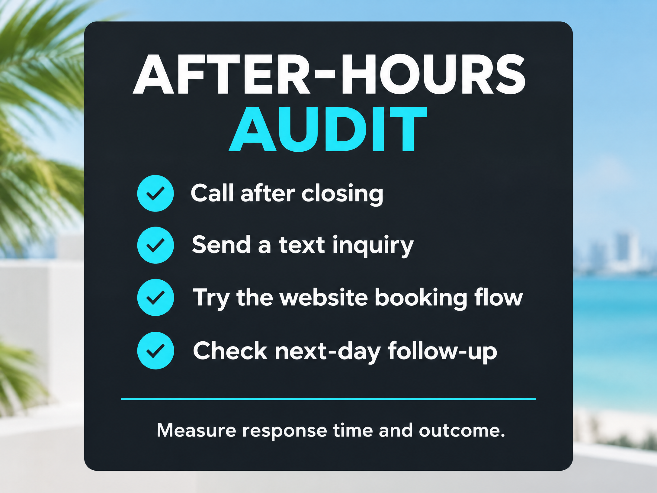 After-hours med spa lead response audit checklist